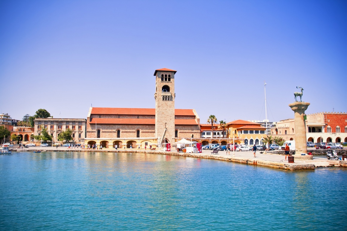 'Famous Mandraki harbor of Rhodes island, Greece' - Rhodes