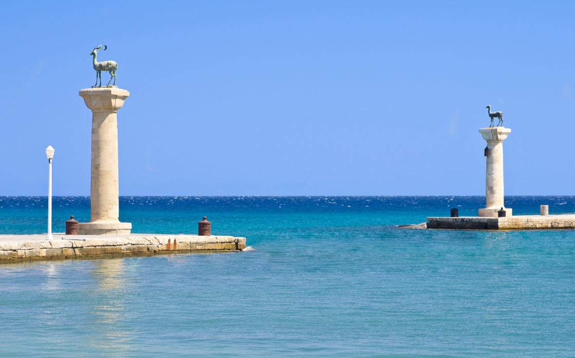 'Statues of deers in harbor of Rhodes city, Rhodes island, Greece' - Rhodes